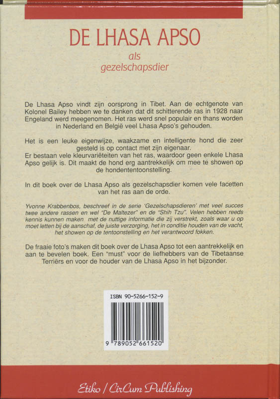 Etiko huisdieren De Lhasa apso als gezelschapsdier / Etiko huisdieren Etiko huisdieren de lhasa apso als gezelschapsdier achterkant