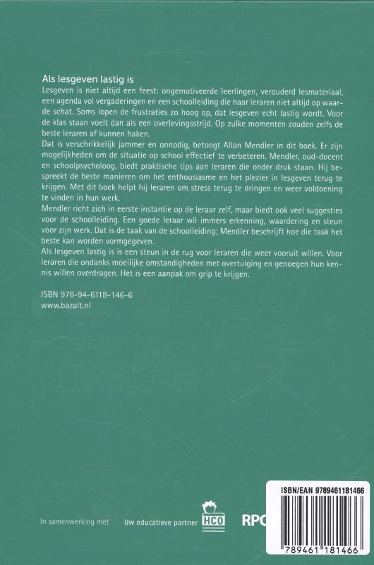 Als lesgeven lastig is achterkant