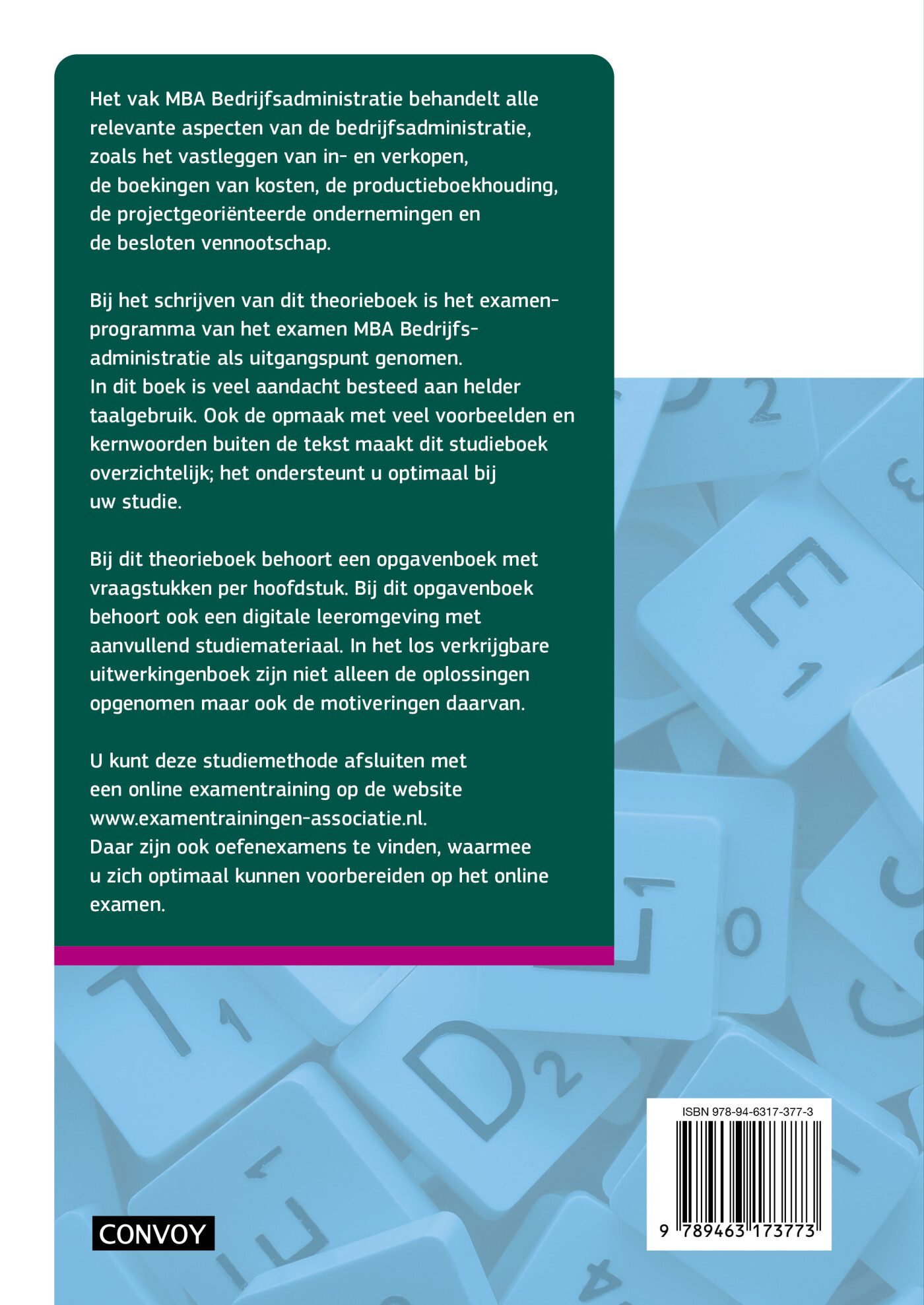 5e druk / MBA Bedrijfsadministratie met resultaat / Theorieboek achterkant