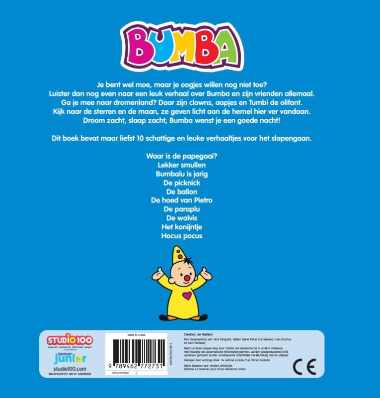 Bumba boek – Slaap zacht, Bumba! achterkant