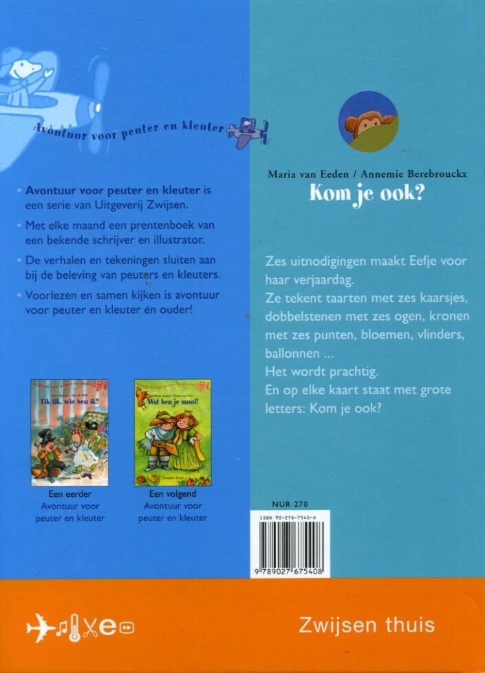 Kom je ook? / Avontuur voor peuter en kleuter achterkant