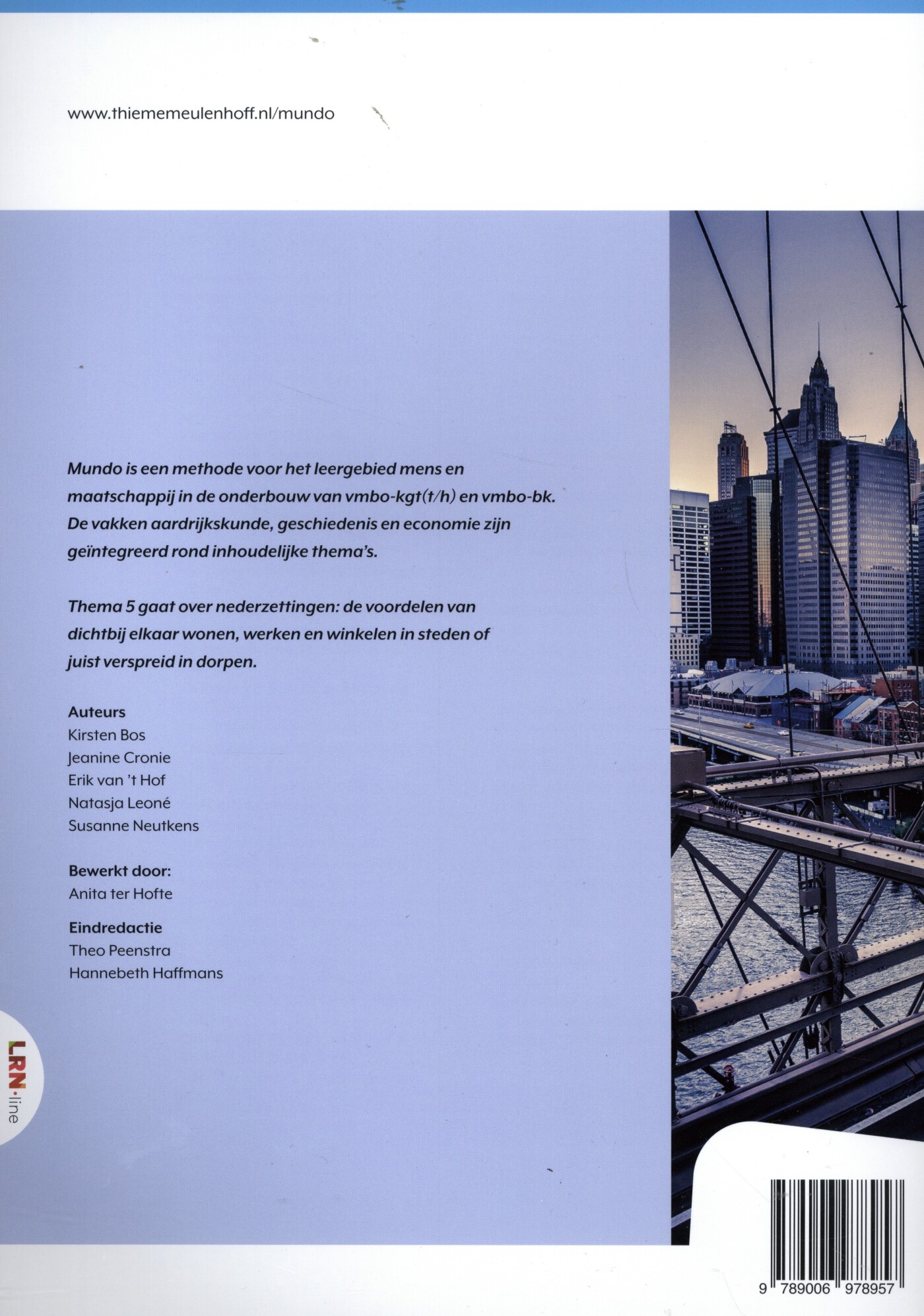 Mundo LRN-line 1 vmbo bk thema 5: Steden en dorpen Leerwerkboek achterkant