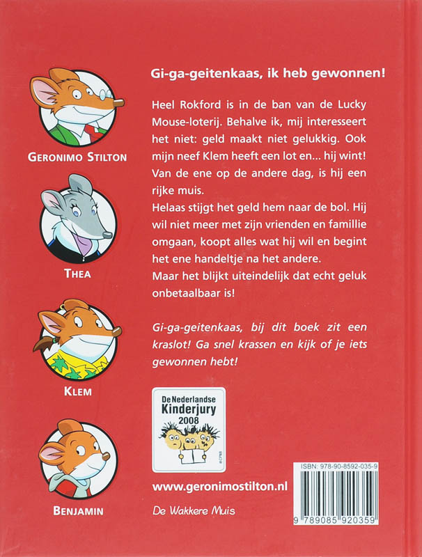 Gi-ga-geitenkaas, ik heb gewonnen! / Geronimo Stilton / 26 achterkant