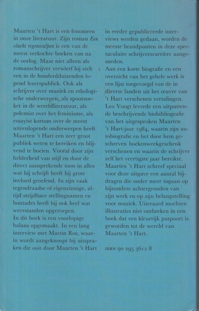 Maarten 't Hart achterkant