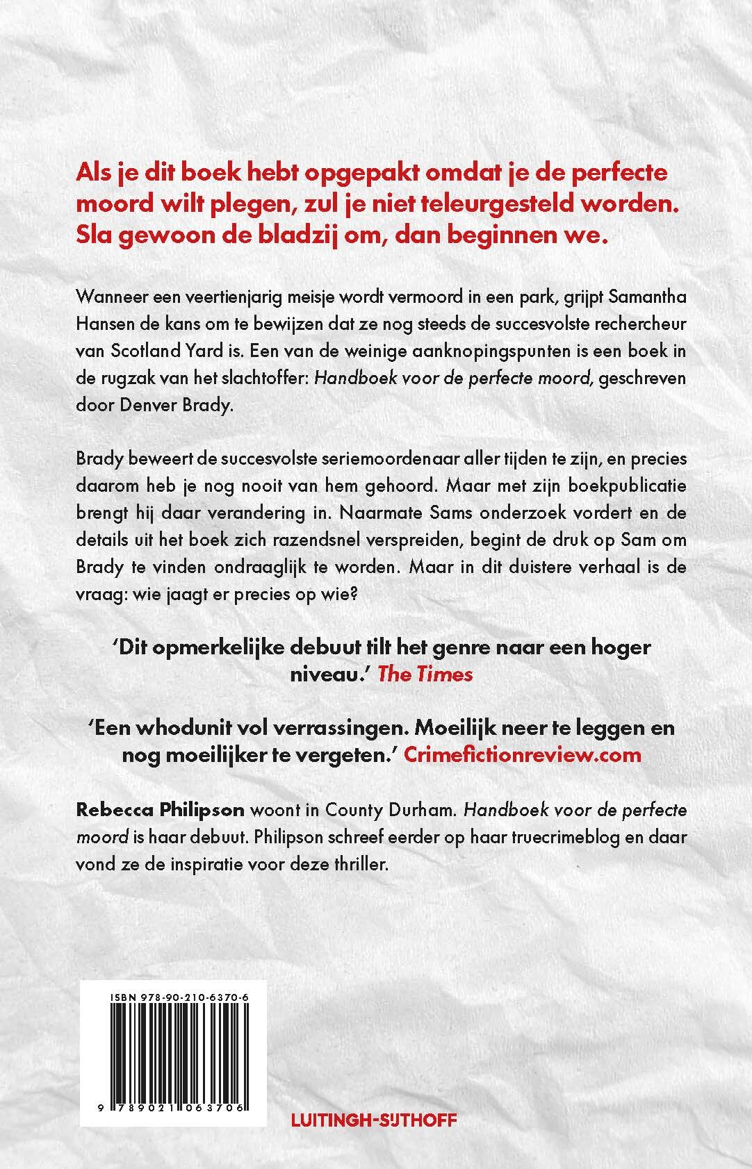 Handboek voor de perfecte moord achterkant