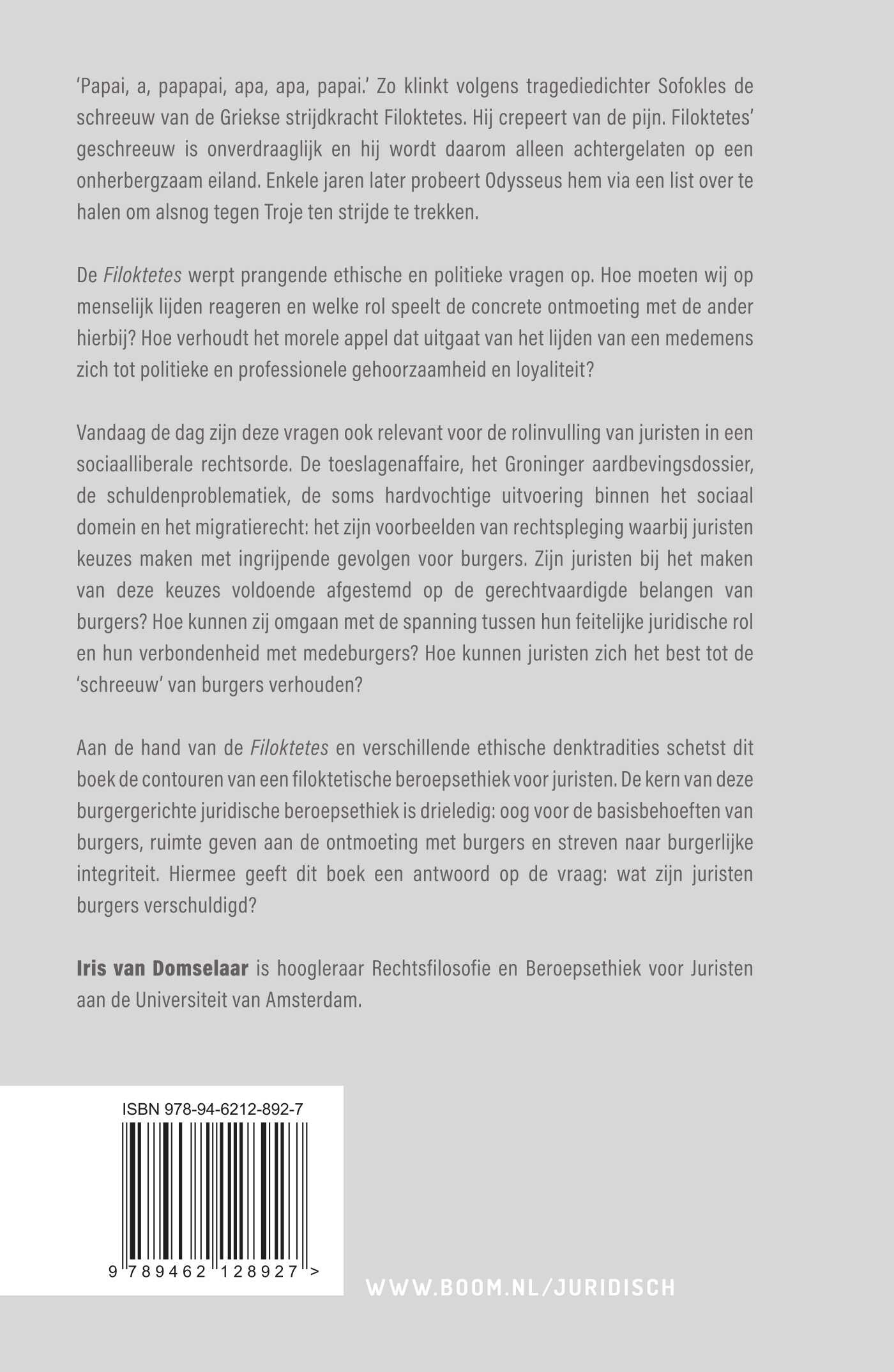 Recht, ethiek en de schreeuw van Filoktetes achterkant