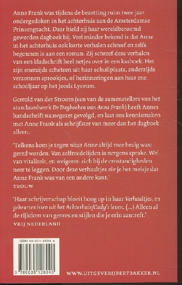 Verhaaltjes en gebeurtenissen uit het Achterhuis ; Cady's leven achterkant