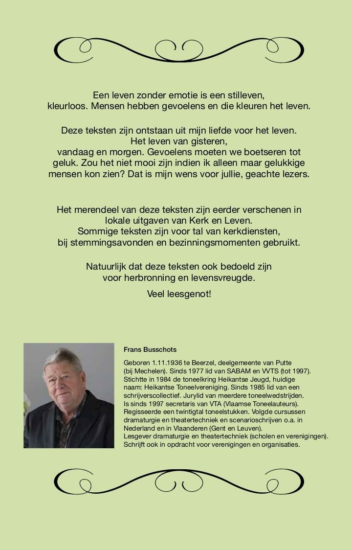 Geboren uit liefde voor het leven achterkant