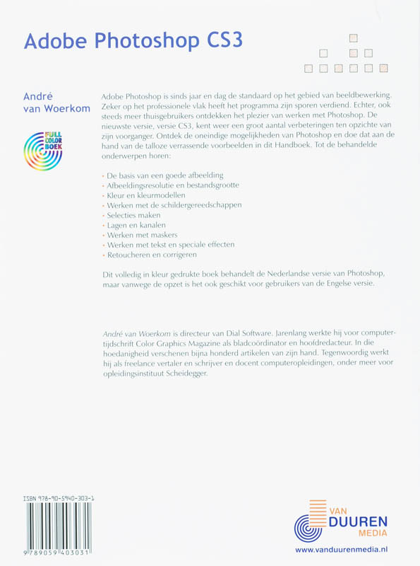 Handboek Adobe Photoshop CS3 NL achterkant