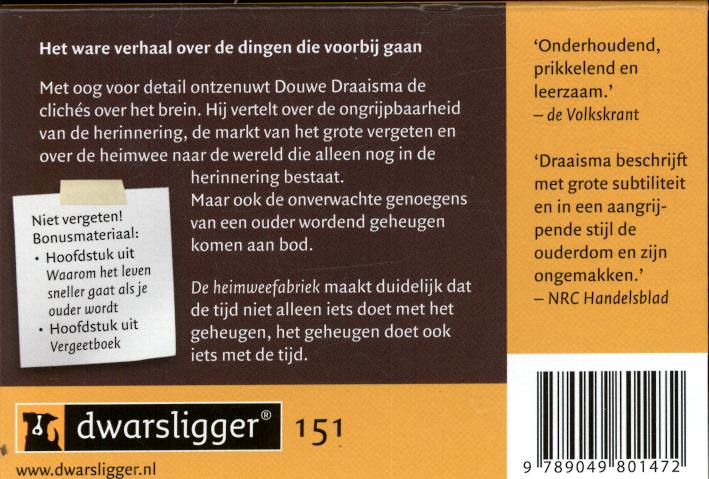 De heimweefabriek / Dwarsligger / 151 achterkant