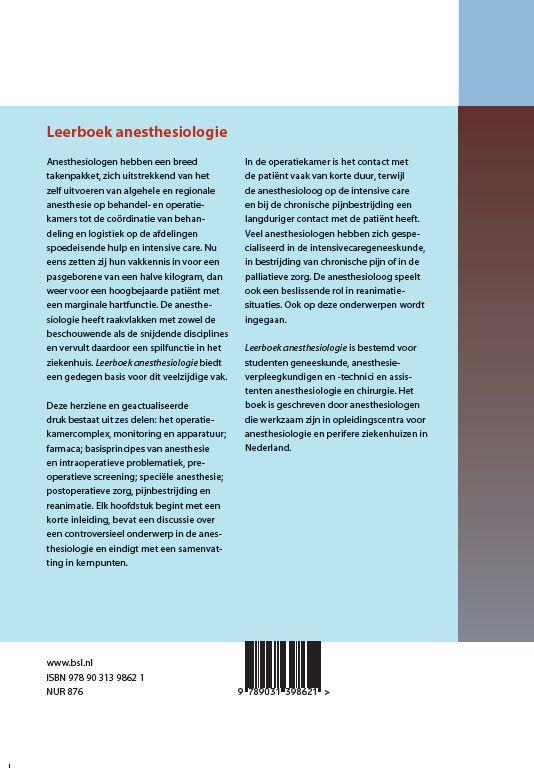 Leerboek anesthesiologie achterkant