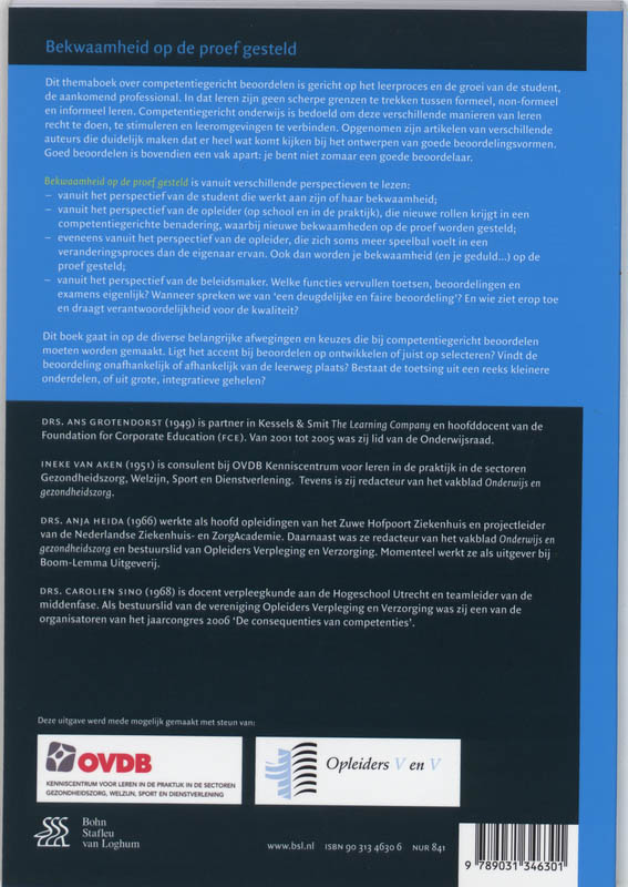 Bekwaamheid op de proef gesteld / Docentenreeks achterkant
