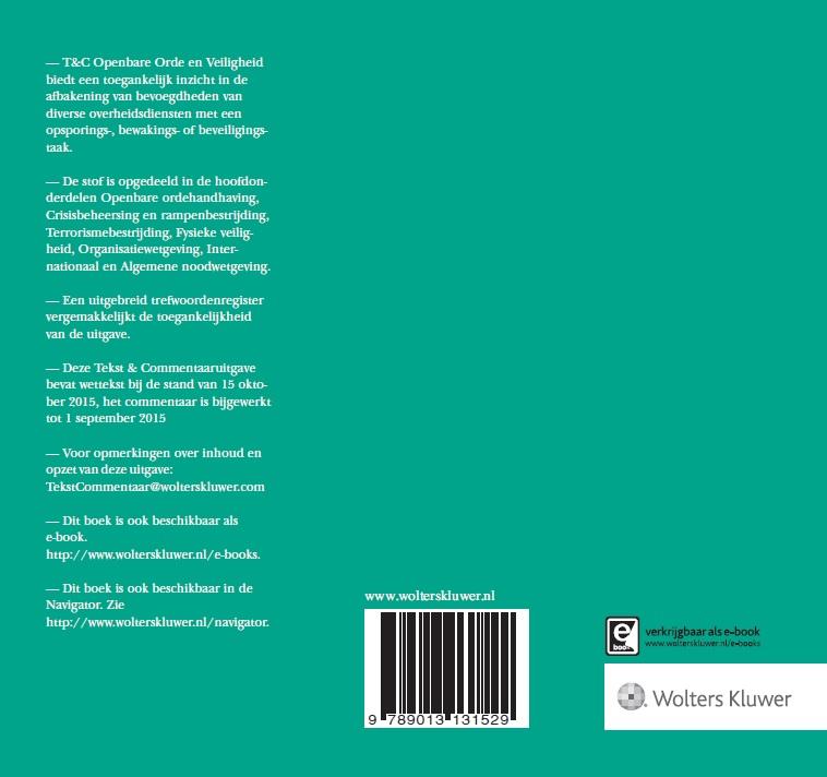 Openbare orde en veiligheid / Tekst & Commentaar achterkant