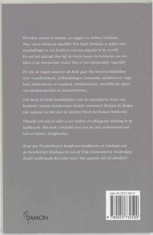 Filosofie van taal en tekst Filosofie van taal en tekst achterkant