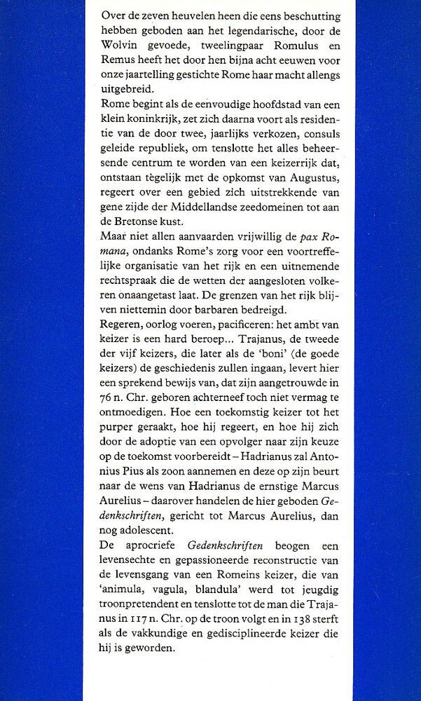Hadrianus' gedenkschriften / AP-pocketeditie achterkant
