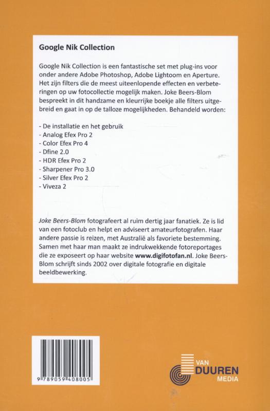 Google Nik collection / Ontdek snel achterkant