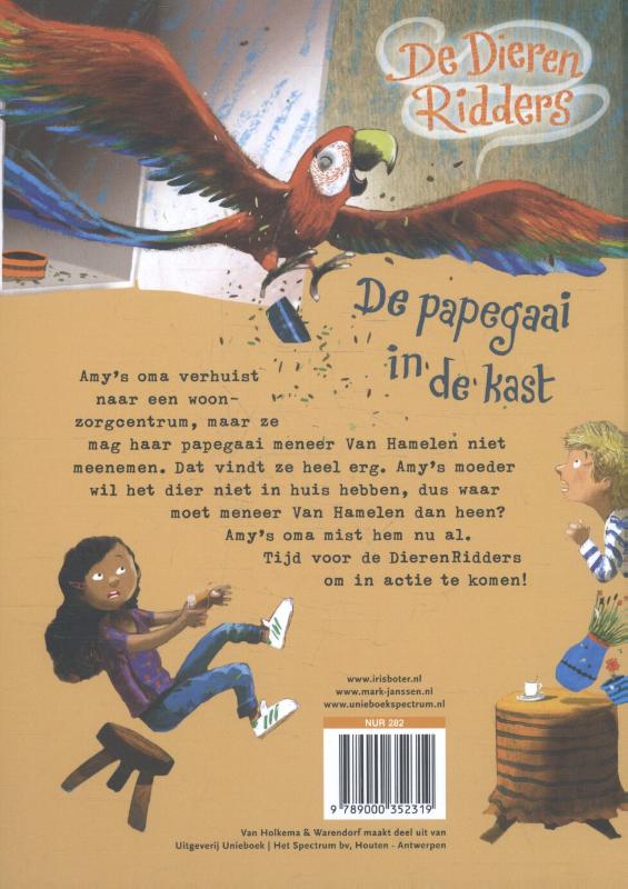 De papegaai in de kast / De Dierenridders / 4 achterkant