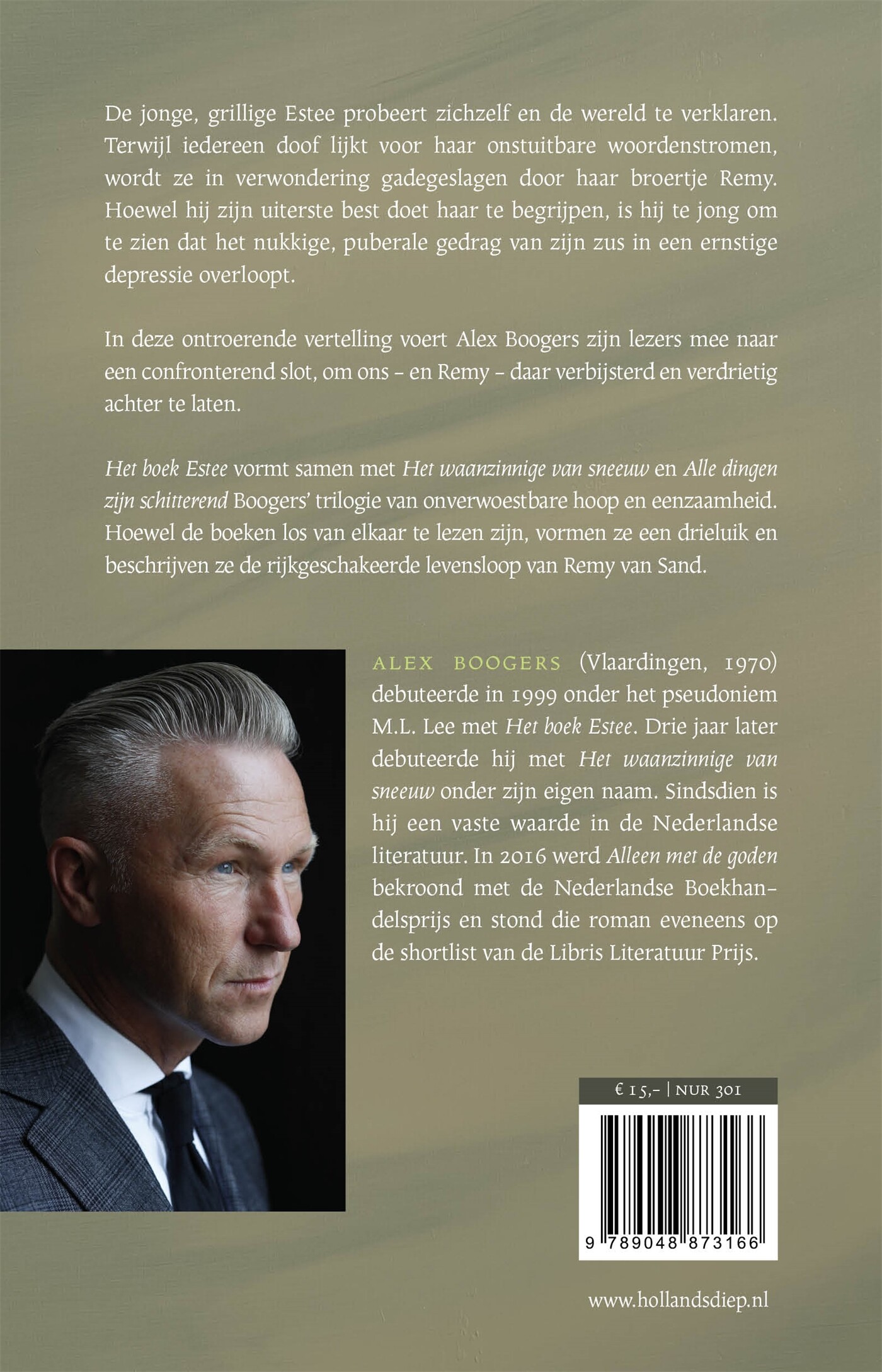 Het boek Estee achterkant
