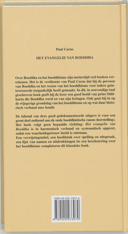 Het evangelie van Boeddha / Grote klassieken achterkant