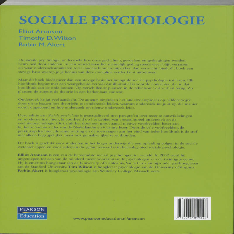 Sociale psychologie achterkant