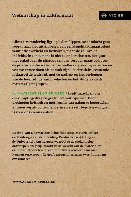 Klimaatbewust consumeren / Vizier achterkant