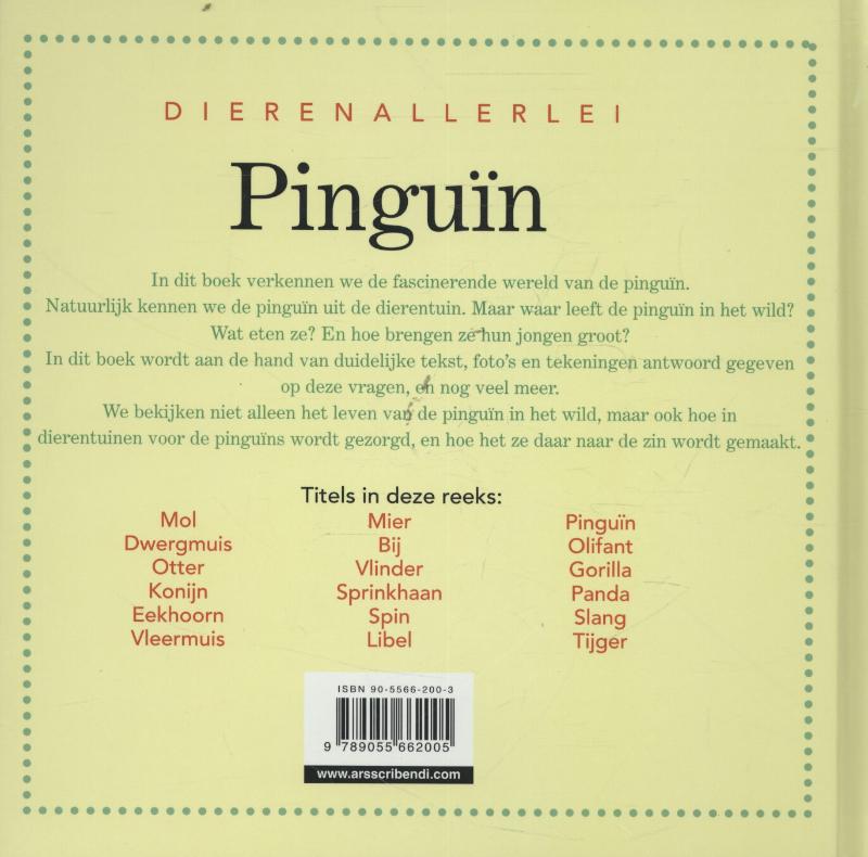 Dierenallerlei  -   Pinguin achterkant