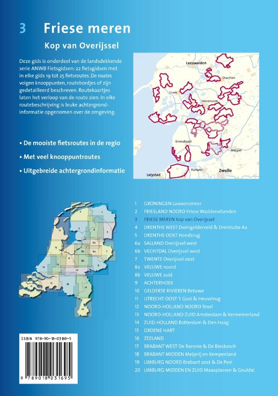 Friese meren: kop van Overijssel / ANWB fietsgids / 3 achterkant