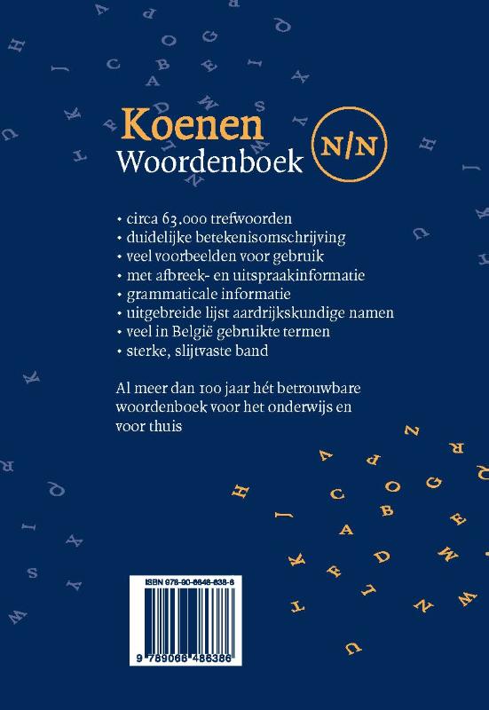 Koenen woordenboeken - Koenen Woordenboek Nederlands achterkant