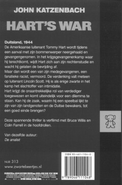 Hart's war / Zwarte beertjes / 2853 achterkant