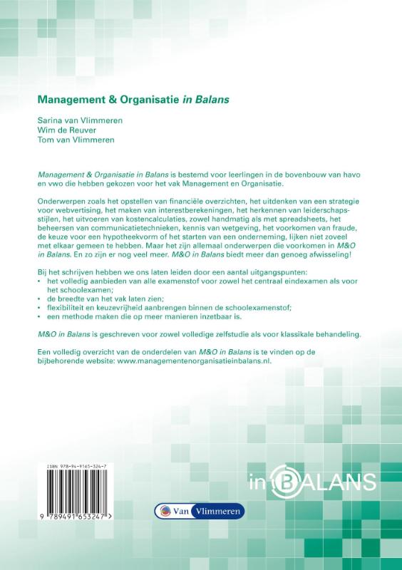 Management en organisatie in balans 2 havo theorieboek achterkant