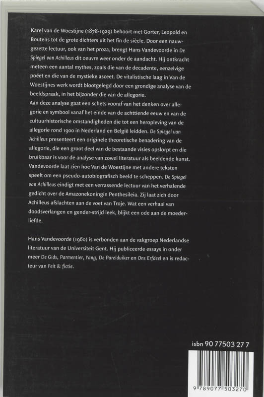 De Spiegel Van Achilleus De Spiegel Van Achilleus achterkant