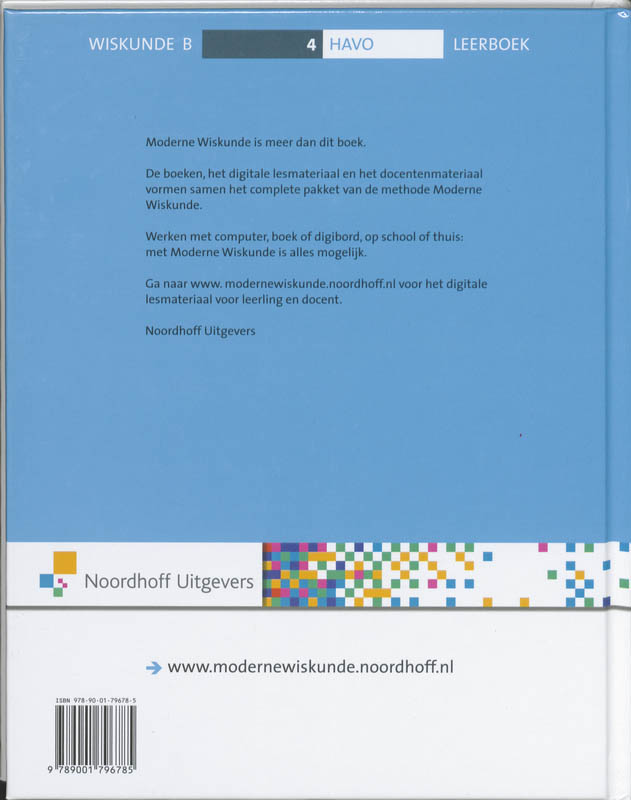 Moderne Wiskunde 10 wiskunde B 4 HAVO Leerboek Moderne Wiskunde 10 wiskunde B 4 HAVO Leerboek achterkant