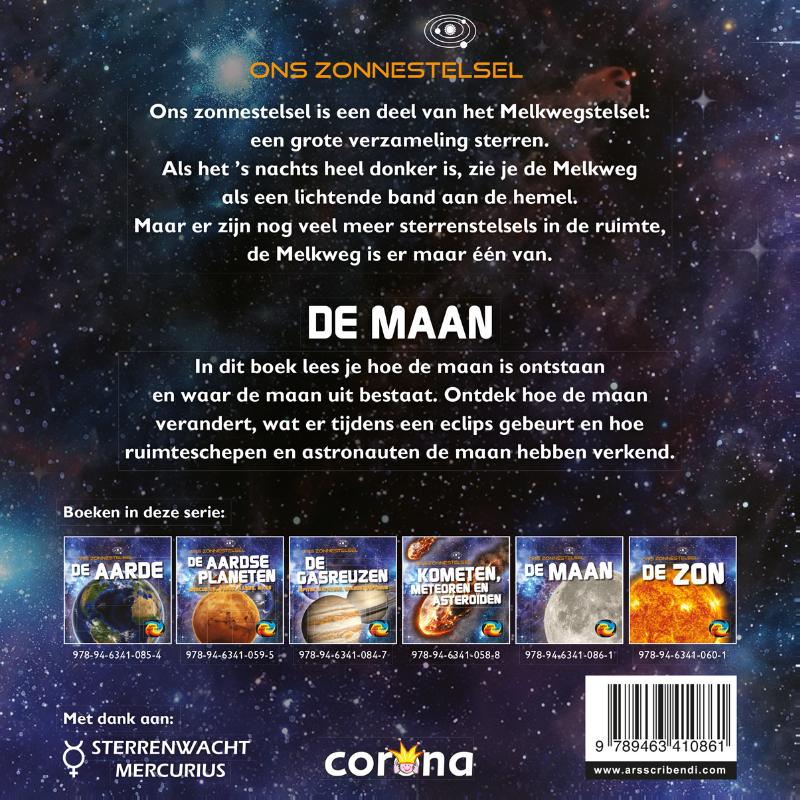 De maan / Ons zonnestelsel achterkant