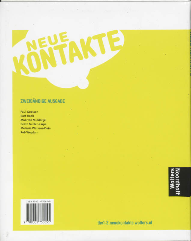 Textbuch 1-2 Vmbo-t havo vwo 2-del ed Neue Kontakte achterkant