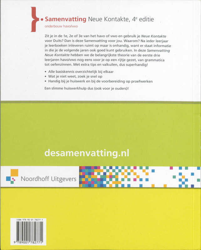 Neue Kontakte Havo/vwo leerjaar 1 t/m 3 Samenvatting achterkant