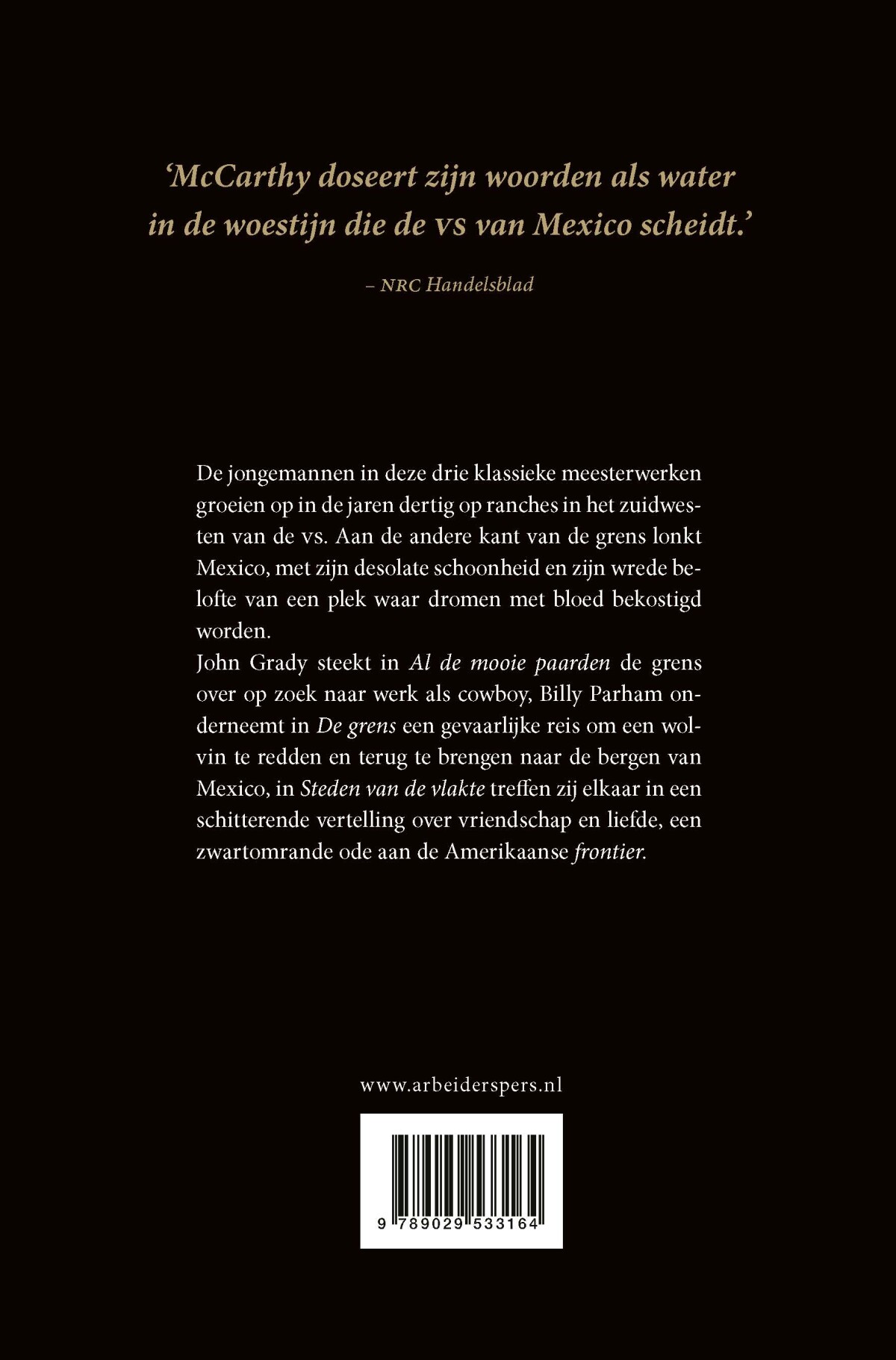 De grenstrilogie achterkant