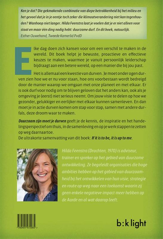 Duurzaam zijn moet je durven achterkant