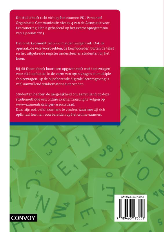 2023/2024 / Personeel organisatie communicatie / Theorieboek achterkant