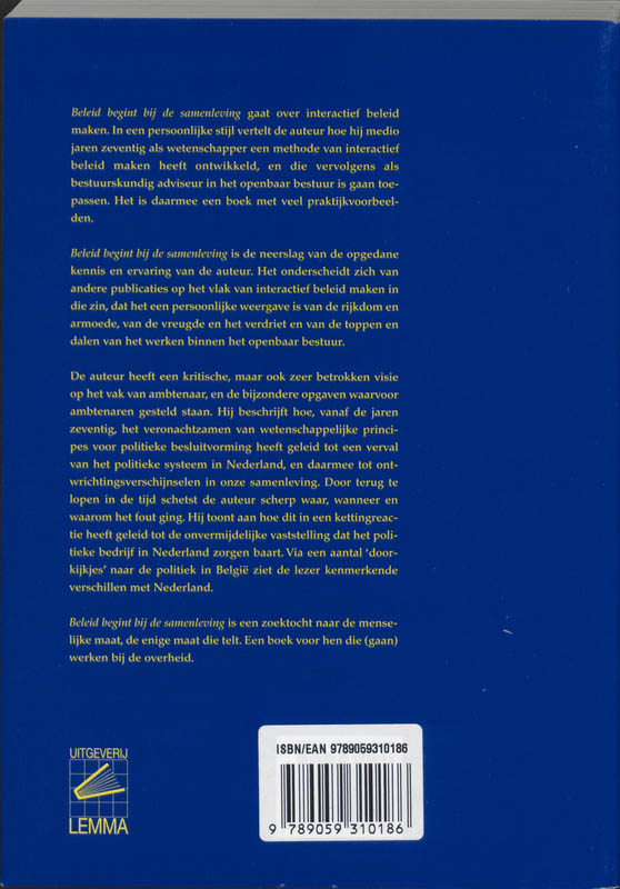 Beleid Begint Bij De Samenleving Beleid Begint Bij De Samenleving achterkant