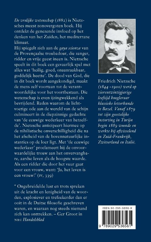 De vrolijke wetenschap / Nietzsche-bibliotheek achterkant