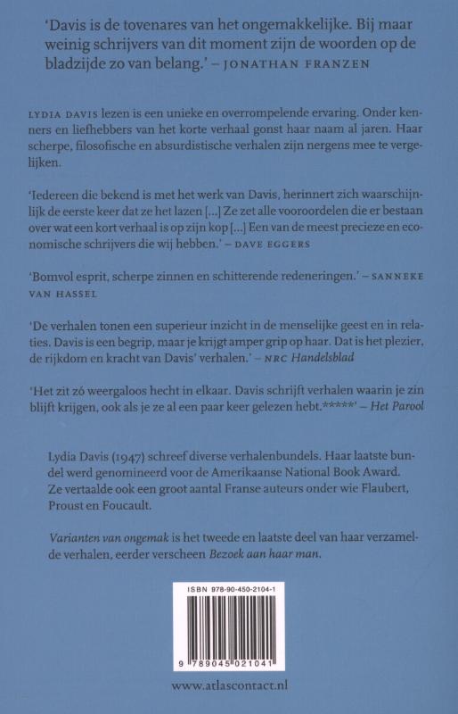 Varianten van ongemak en andere verhalen Varianten van ongemak en andere verhalen achterkant