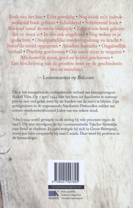 Ik ontsnapte uit Auschwitz Ik ontsnapte uit Auschwitz achterkant