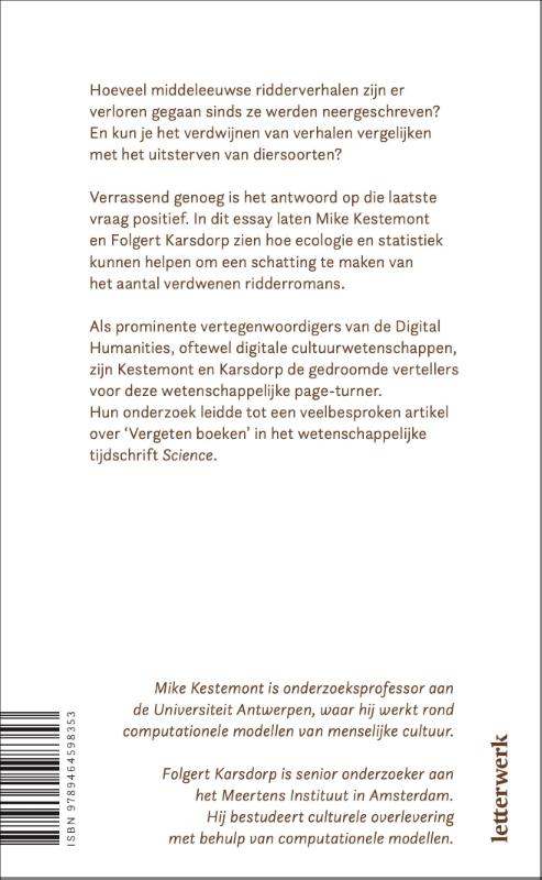 Het mysterie van de verdwenen ridderromans / Questa-reeks achterkant