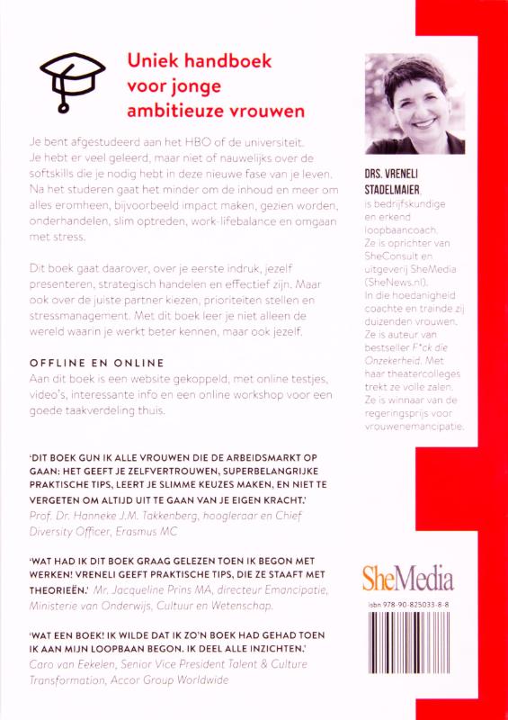 Een slimme meid is op haar toekomst voorbereid achterkant