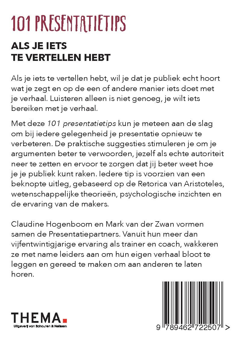 101 Presentatietips achterkant
