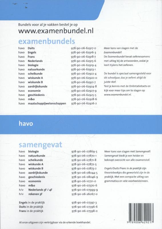 Examenbundel havo Wiskunde B 2016/2017 achterkant