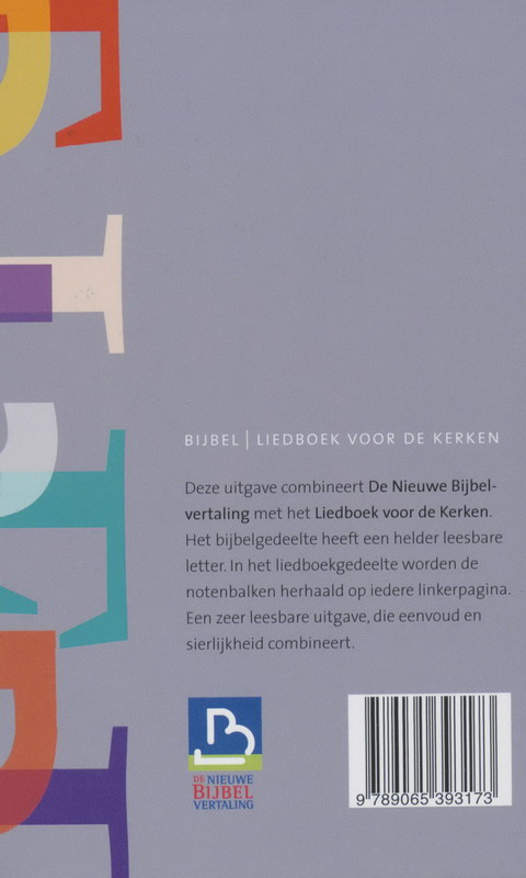 BIJBEL  NBV + LIEDBOEK achterkant