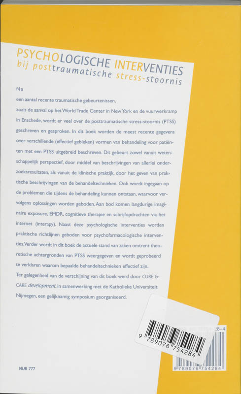 Psychologische interventies bij posttraumatische stressstoornis achterkant