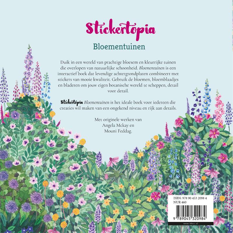 Stickertopia Bloementuinen achterkant
