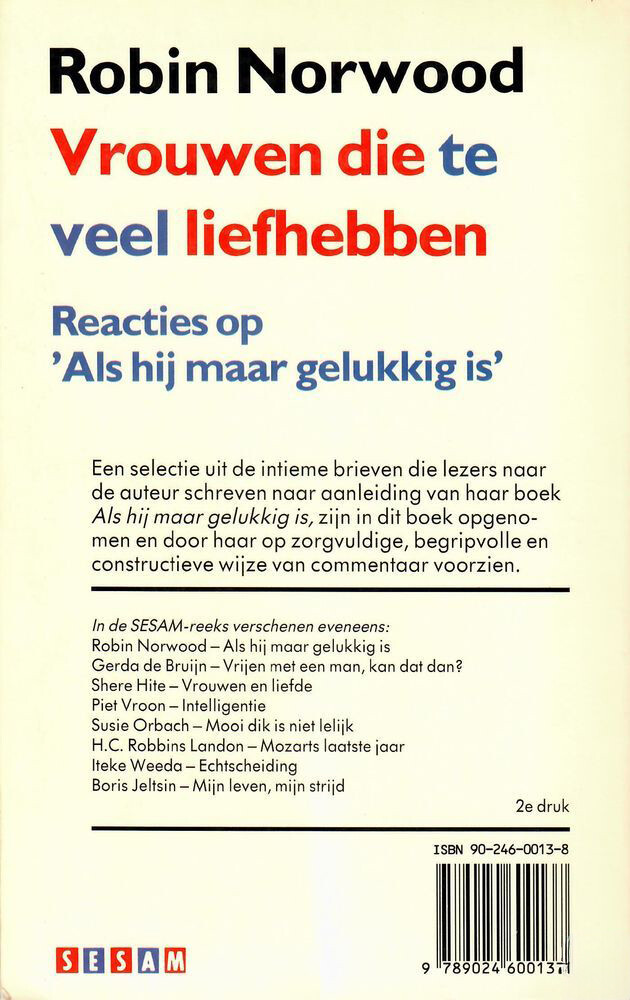 Vrouwen die teveel liefhebben achterkant